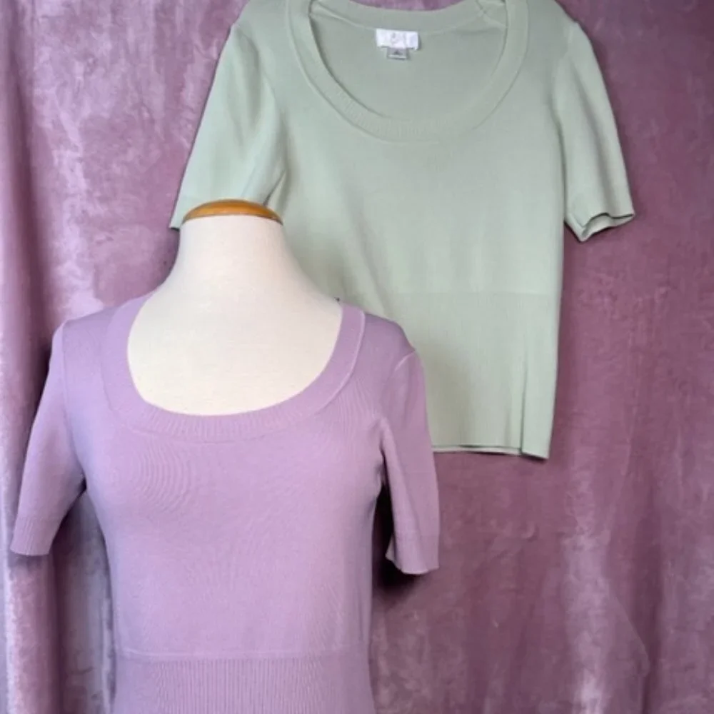 Bundle (2) Womens Spring Loft Mid Cropped Shirts Size S - Picture 1 of 10